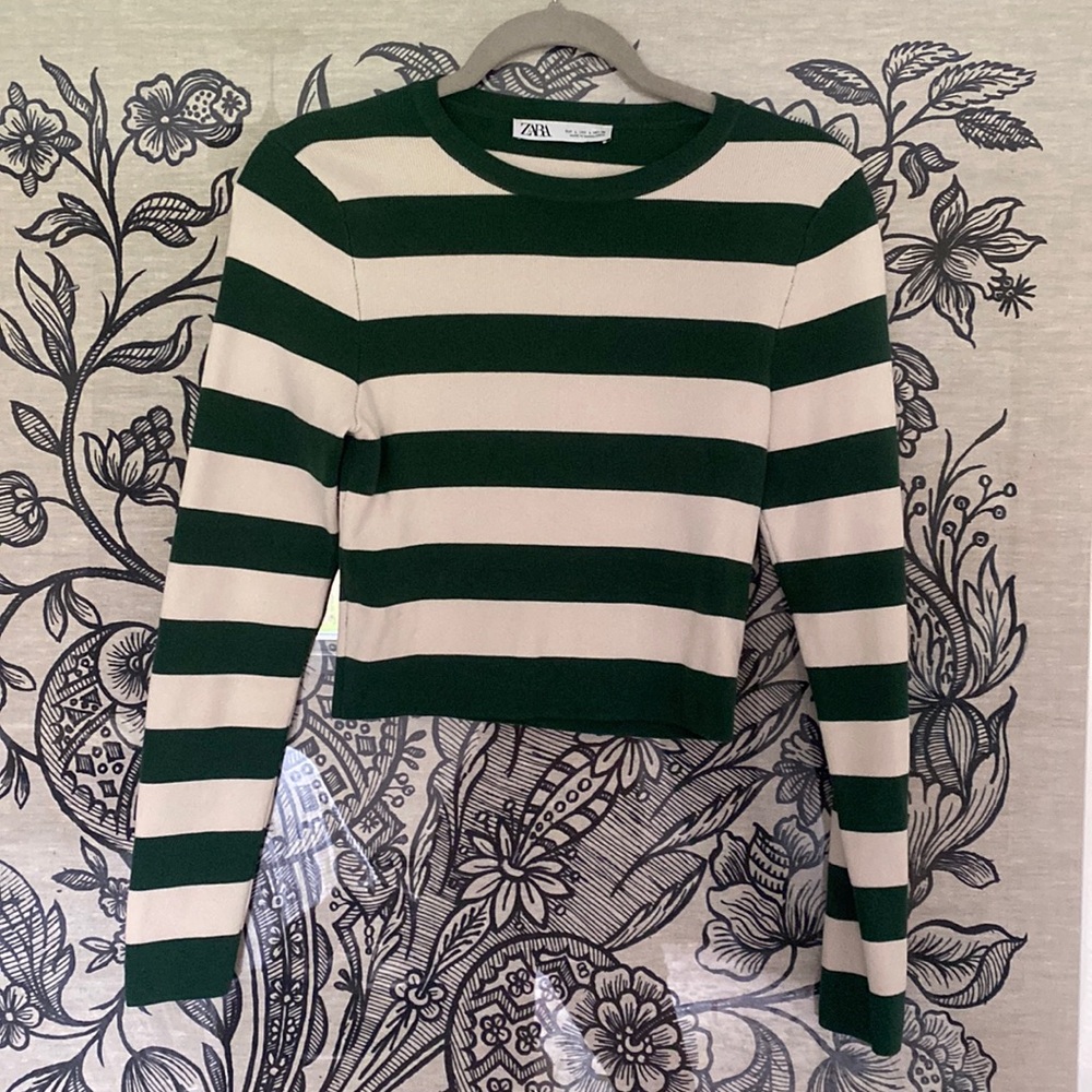 Zara long sleeve stretch crop top | size L fits like a S/M | worn once!